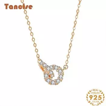 Танциз S925 стерлингового серебра Роскошное индивидуальное ожерелье с подвеской женское классическое ожерелье прилива серебряный