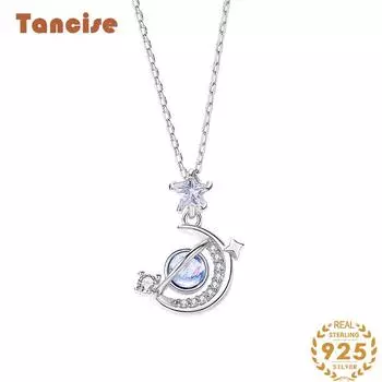 Танциз S925 стерлингового серебра Роскошное индивидуальное ожерелье с подвеской женское классическое ожерелье прилива серебряный