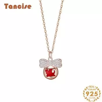 Танциз S925 стерлингового серебра Роскошное индивидуальное ожерелье с подвеской женское классическое ожерелье прилива серебряный