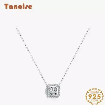 Танциз S925 стерлингового серебра Роскошное индивидуальное ожерелье с подвеской женское классическое ожерелье прилива серебряный