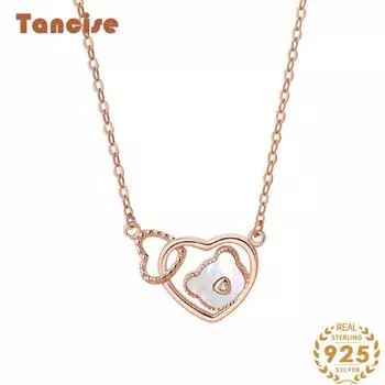 Танциз S925 стерлингового серебра Роскошное индивидуальное ожерелье с подвеской женское классическое ожерелье прилива серебряный