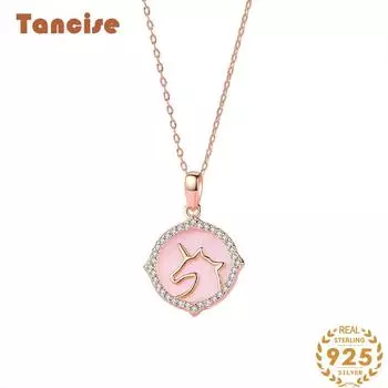 Танциз S925 стерлингового серебра Роскошное индивидуальное ожерелье с подвеской женское классическое ожерелье прилива серебряный