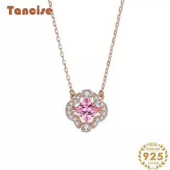 Танциз S925 стерлингового серебра Роскошное индивидуальное ожерелье с подвеской женское классическое ожерелье прилива серебряный