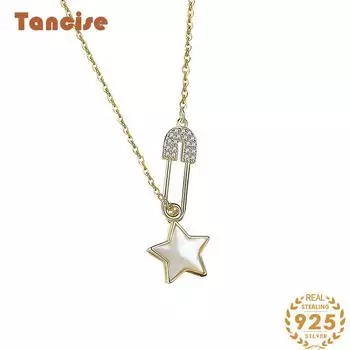 Танциз S925 стерлингового серебра Роскошное индивидуальное ожерелье с подвеской женское классическое ожерелье прилива серебряный