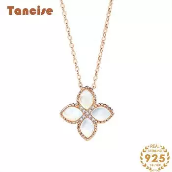 Танциз S925 стерлингового серебра Роскошное индивидуальное ожерелье с подвеской женское классическое ожерелье прилива серебряный