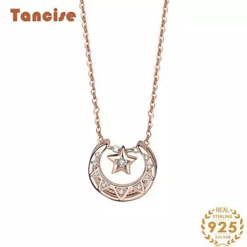 Танциз S925 стерлингового серебра Роскошное индивидуальное ожерелье с подвеской женское классическое ожерелье прилива серебряный