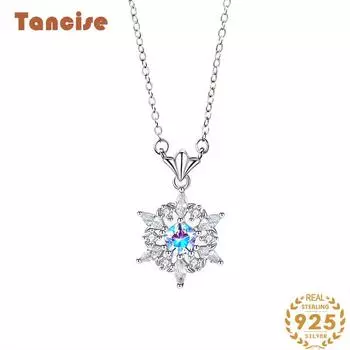 Танциз S925 стерлингового серебра Роскошное индивидуальное ожерелье с подвеской женское классическое ожерелье прилива серебряный
