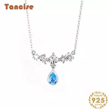 Танциз S925 стерлингового серебра Роскошное индивидуальное ожерелье с подвеской женское классическое ожерелье прилива серебряный