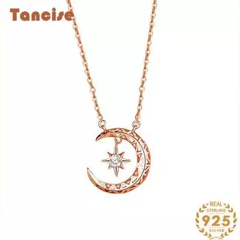 Танциз S925 стерлингового серебра Роскошное индивидуальное ожерелье с подвеской женское классическое ожерелье прилива серебряный