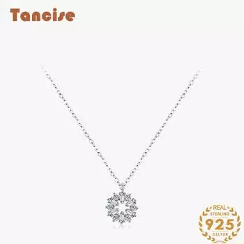 Танциз S925 стерлингового серебра Роскошное индивидуальное ожерелье с подвеской женское классическое ожерелье прилива серебряный
