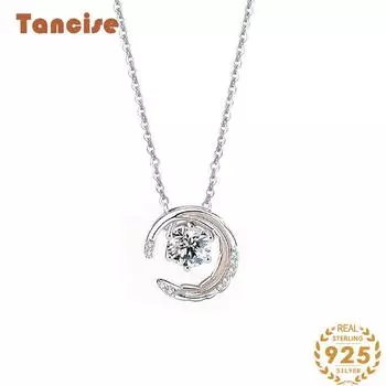 Танциз S925 стерлингового серебра Роскошное индивидуальное ожерелье с подвеской женское классическое ожерелье прилива серебряный