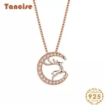 Танциз S925 стерлингового серебра Роскошное индивидуальное ожерелье с подвеской женское классическое ожерелье прилива серебряный