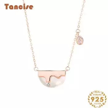 Танциз S925 стерлингового серебра Роскошное индивидуальное ожерелье с подвеской женское классическое ожерелье прилива серебряный