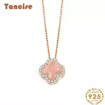 Танциз S925 стерлингового серебра Роскошное индивидуальное ожерелье с подвеской женское классическое ожерелье прилива серебряный