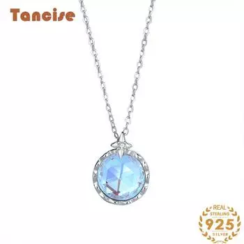 Танциз S925 стерлингового серебра Роскошное индивидуальное ожерелье с подвеской женское классическое ожерелье прилива серебряный