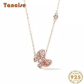 Танциз S925 стерлингового серебра Роскошное индивидуальное ожерелье с подвеской женское классическое ожерелье прилива розового золота