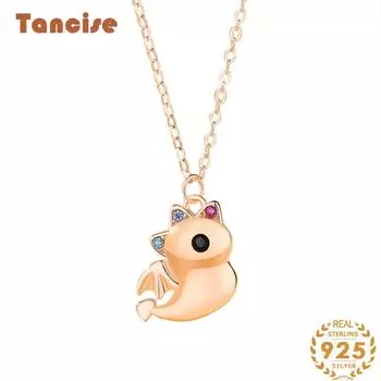 Танциз S925 стерлингового серебра Роскошное индивидуальное ожерелье с подвеской женское классическое ожерелье прилива серебряный