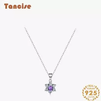 Танциз S925 стерлингового серебра Роскошное индивидуальное ожерелье с подвеской женское классическое ожерелье прилива фиолетовый