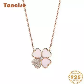 Танциз S925 стерлингового серебра Роскошное индивидуальное ожерелье с подвеской женское классическое ожерелье прилива серебряный