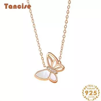 Танциз S925 стерлингового серебра Роскошное индивидуальное ожерелье с подвеской женское классическое ожерелье прилива серебряный