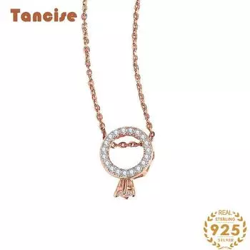 Танциз S925 стерлингового серебра Роскошное индивидуальное ожерелье с подвеской женское классическое ожерелье прилива серебряный