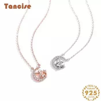 Танциз S925 стерлингового серебра Роскошное индивидуальное ожерелье с подвеской женское классическое ожерелье прилива серебряный