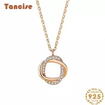 Танциз S925 стерлингового серебра Роскошное индивидуальное ожерелье с подвеской женское классическое ожерелье прилива серебряный