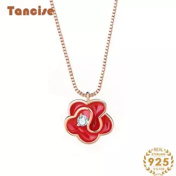 Танциз S925 стерлингового серебра Роскошное индивидуальное ожерелье с подвеской женское классическое ожерелье прилива чёрный