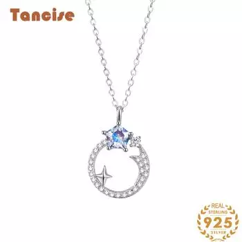 Танциз S925 стерлингового серебра Роскошное индивидуальное ожерелье с подвеской женское классическое ожерелье прилива серебряный