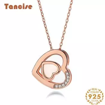 Танциз S925 стерлингового серебра Роскошное индивидуальное ожерелье с подвеской женское классическое ожерелье прилива розового золота