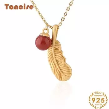 Танциз Стерлингового Серебра 925 Классическое Женское Агатовое Ожерелье Кулон Циркон Модный Подарок