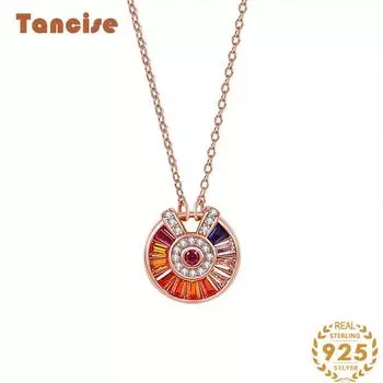 Танциз Стерлингового Серебра 925 Классическое Женское Ожерелье Кулон Циркон Модный Подарок