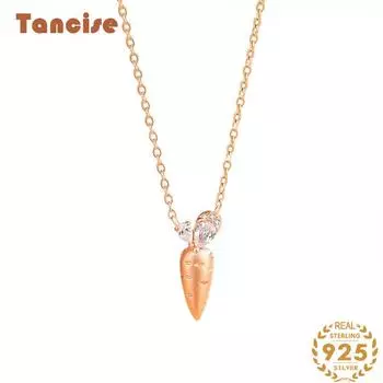 Танциз Стерлингового Серебра 925 Классическое Женское Ожерелье Кулон Циркон Модный Подарок розового золота