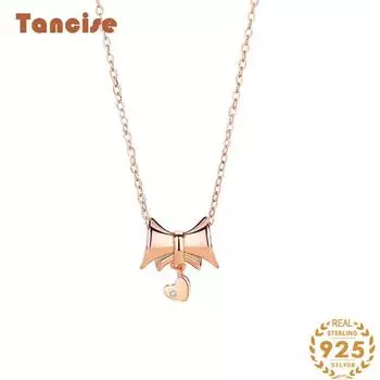 Танциз Стерлингового Серебра 925 Классическое Женское Ожерелье Кулон Циркон Модный Подарок серебряный