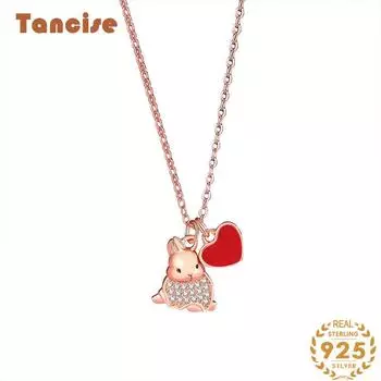 Танциз Стерлингового Серебра 925 Классическое Женское Ожерелье Кулон Циркон Модный Подарок серебряный