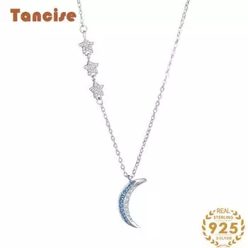 Танциз Стерлингового Серебра 925 Классическое Женское Ожерелье Кулон Циркон Модный Подарок серебряный