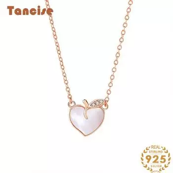 Танциз Стерлингового Серебра 925 Классическое Женское Ожерелье Кулон Циркон Модный Подарок розового золота
