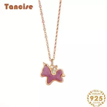 Танциз Стерлингового Серебра 925 Классическое Женское Ожерелье Кулон Циркон Модный Подарок серебряный