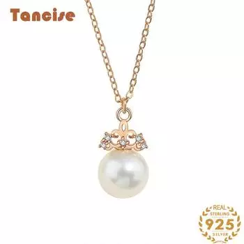 Танциз Стерлингового Серебра 925 Классическое Женское Ожерелье Кулон Циркон Модный Подарок серебряный