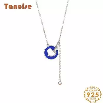 Танциз Стерлингового Серебра 925 Классическое Женское Ожерелье Кулон Циркон Модный Подарок серебряный