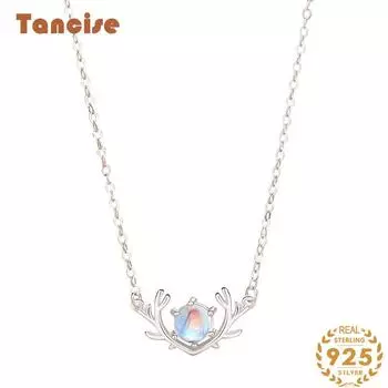 Танциз Стерлингового Серебра 925 Классическое Женское Ожерелье Кулон Циркон Модный Подарок серебряный