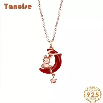 Танциз Стерлингового Серебра 925 Классическое Женское Ожерелье Кулон Циркон Модный Подарок