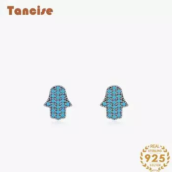 Танциз стерлингового серебра 925 пробы бирюзовые серьги серьги-капли для женщин подарки на свадьбу