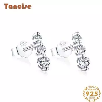 Танциз стерлингового серебра 925 пробы циркон серьги серьги-капли для женщин подарки на свадьбу серебряный