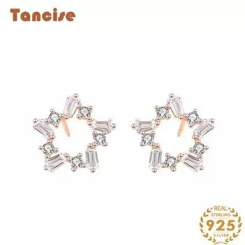 Танциз стерлингового серебра 925 пробы циркон серьги серьги-капли для женщин подарки на свадьбу серебряный