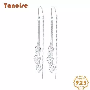 Танциз стерлингового серебра 925 пробы циркон серьги серьги-капли для женщин подарки на свадьбу серебряный