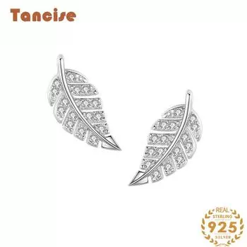 Танциз стерлингового серебра 925 пробы циркон серьги серьги-капли для женщин подарки на свадьбу серебряный