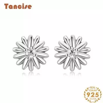 Танциз стерлингового серебра 925 пробы циркон серьги серьги-капли для женщин подарки на свадьбу серебряный
