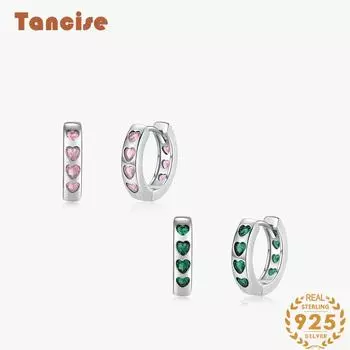 Танциз стерлингового серебра 925 пробы циркон серьги серьги-капли для женщин подарки на свадьбу розовый