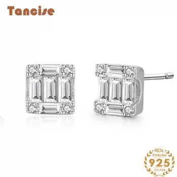 Танциз стерлингового серебра 925 пробы циркон серьги серьги-капли для женщин подарки на свадьбу серебряный